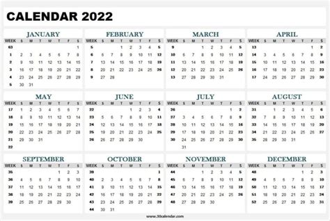 time and date kalender 2022.